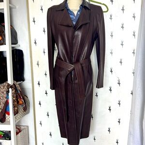 *RARE* 90’s Gucci by Tom Ford Vintage F/W Runway Leather Coat chocolate brown 42